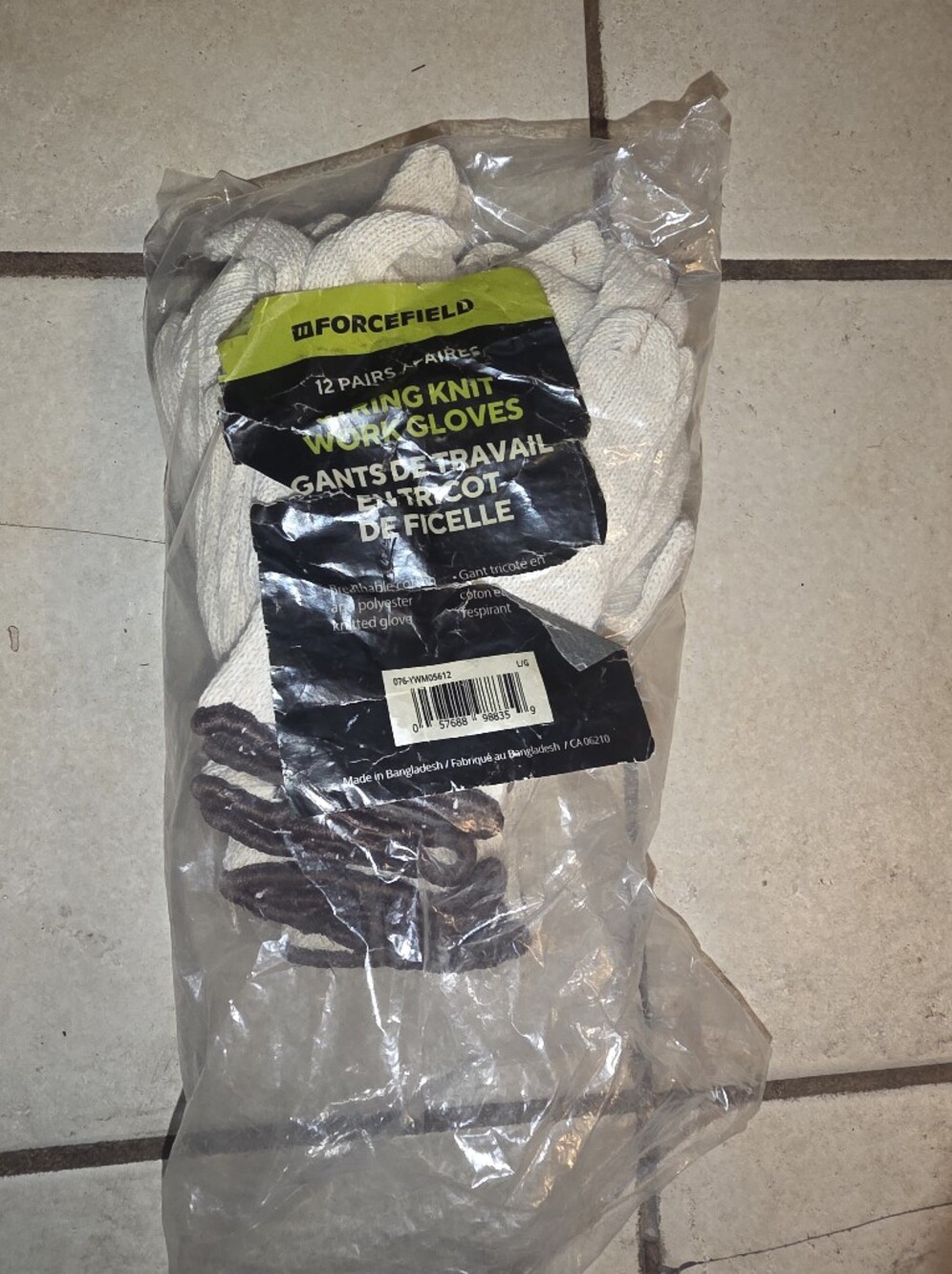 Lot Of New Open Pack Of Forcefield Work Gloves (7 Pairs)